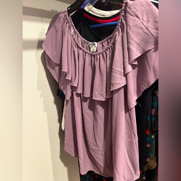 BBA 1X Lilac Ruffle Top - Picture 3 of 12